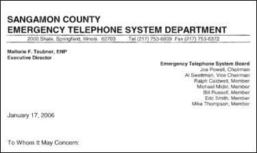 Sangamon County Emergency Telephone System Dept Testimonial
